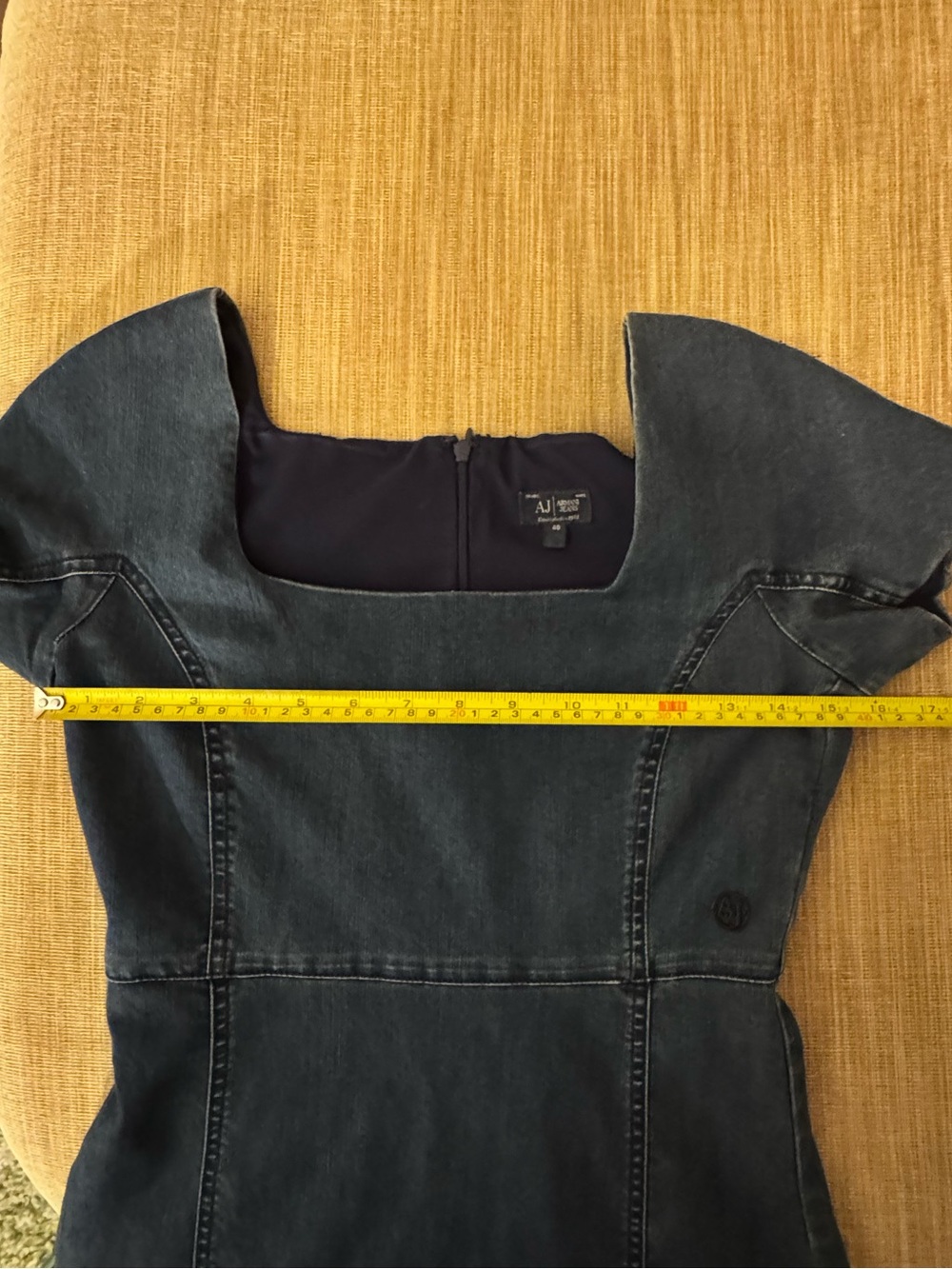Armani Jeans Blue Denim Bodycon Midi Dress - Picture 7 of 9
